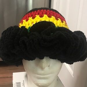 Handmade crochet ruffle hat